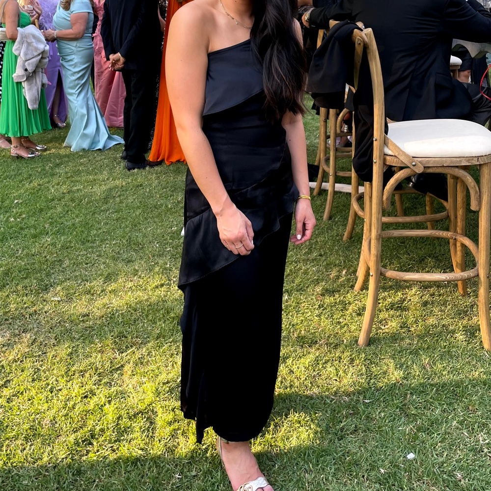 MLM label black silk dress